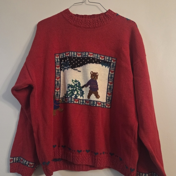 Woolrich Sweaters - Vintage WOOLRICH Teddy BEAR Christmas  Holiday Sweater Womens Sz L